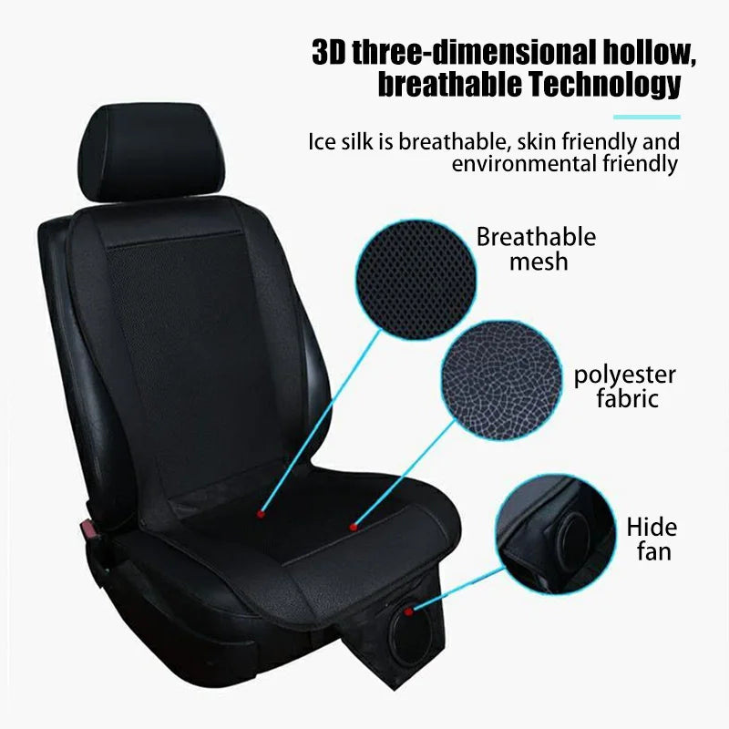 DC 12V 3D Car Seat Cooling Cushion | 8-Fan Ventilated Summer Air Seat for Fast Cooling | Kalsten