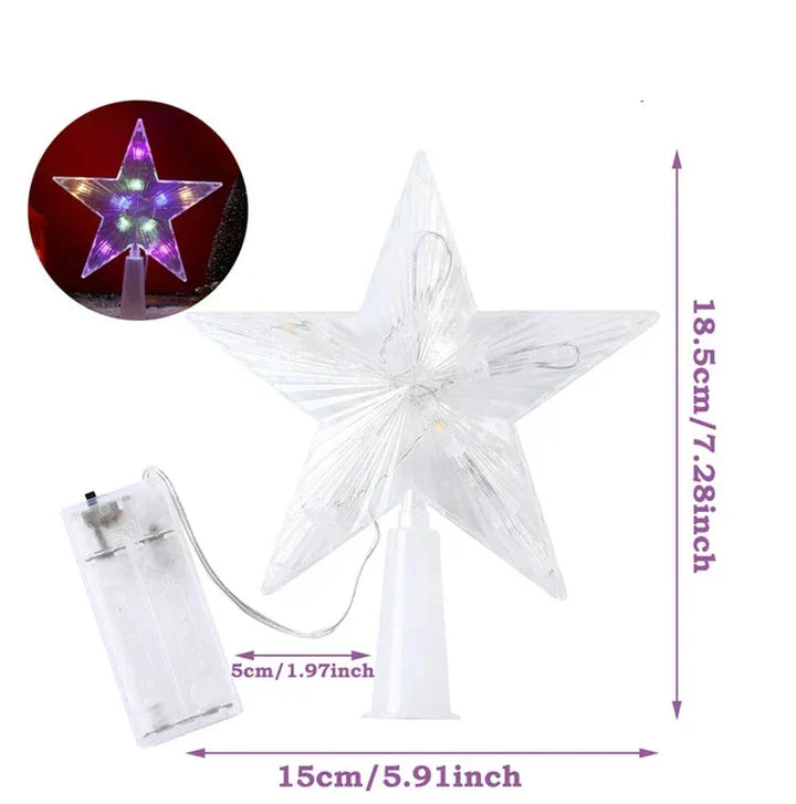 Bright Christmas Star – LED Illuminated Tree Topper for Christmas Tree, Sparkling Christmas Decoration for Festive Lighting and Elegant Decor | Kalsten