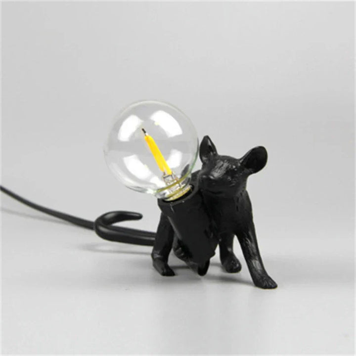 Modern LED Animal Table Lamps: Resin Rat, Cat, and Squirrel Night Lights | Kalsten