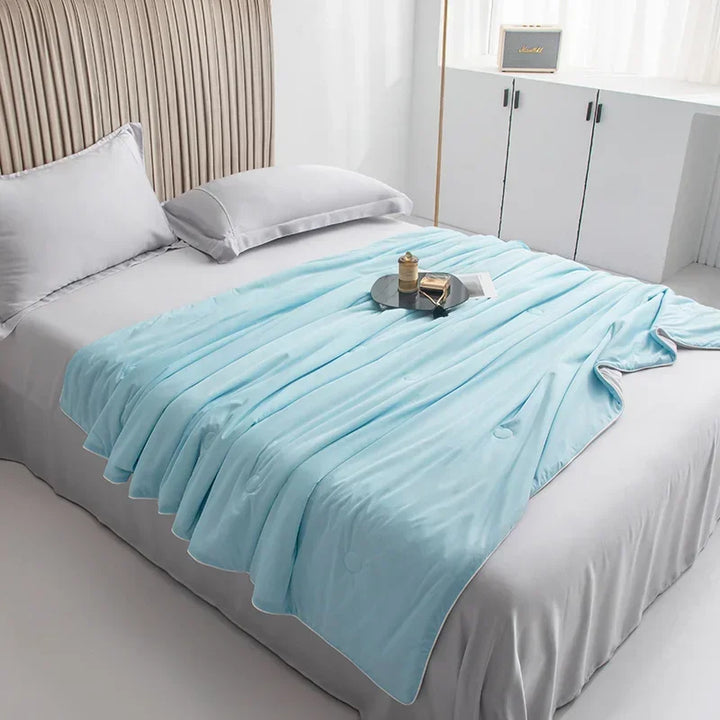 Air Condition Summer Comforter — Pure Color Ice Silk Cooling Blanket, Lightweight & Smooth Twin/King Size Quilt | Kalsten