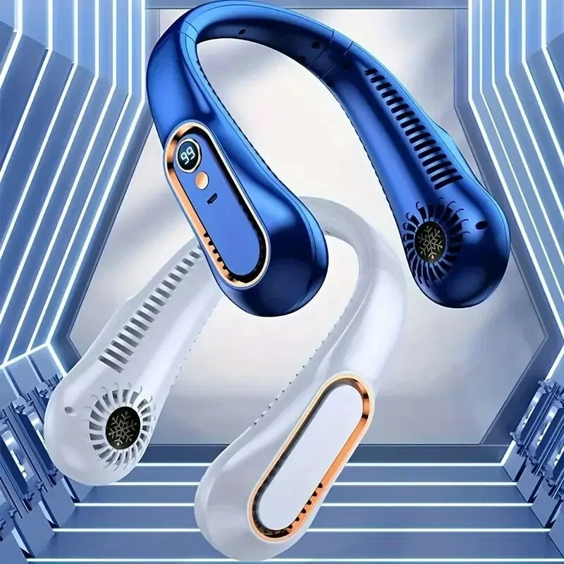Hanging neck fan portable summer air cooler USB cooling fan with 5 speeds and digital displays - super technology and bladeless | Kalsten