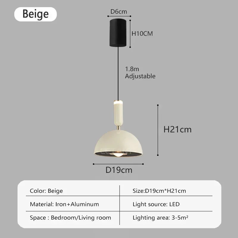 Nordic Liftable LED Pendant Light – Modern Iron Hanging Lamp for Bedroom, Living Room, Study, and Bar (Adjustable Height, Warm Light) | Kalsten