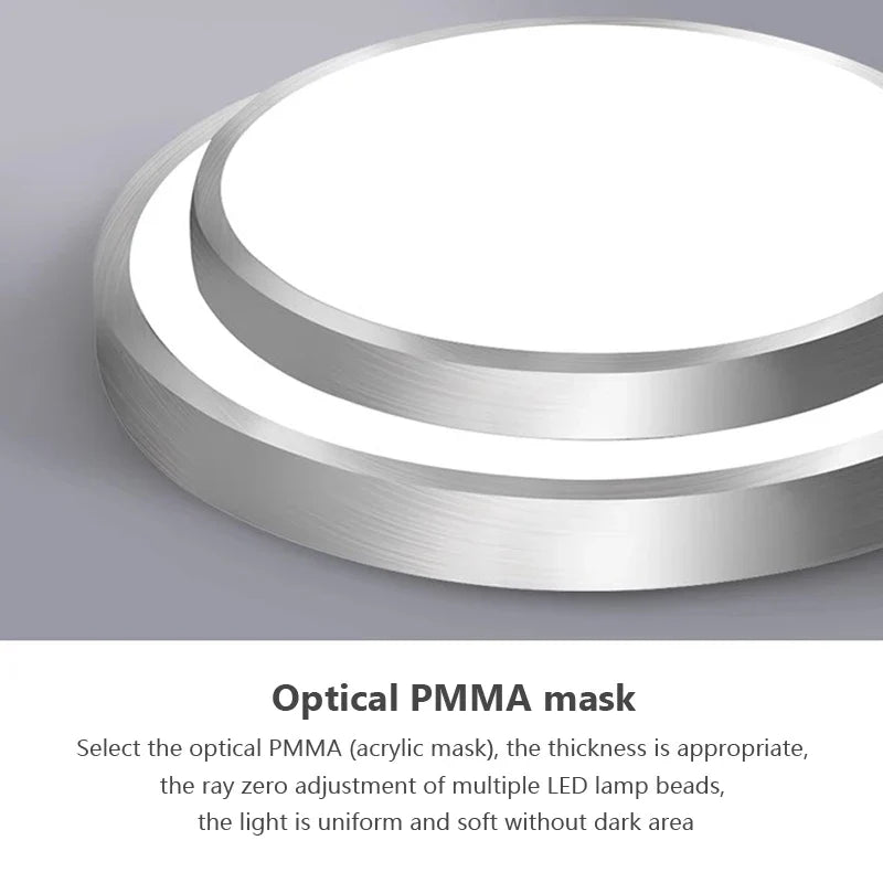 Modern LED Ceiling Light - Double Layers Round Aluminium Remote Controlled Lamp for Bedroom, Dining Room, Living Room Decor | Kalsten