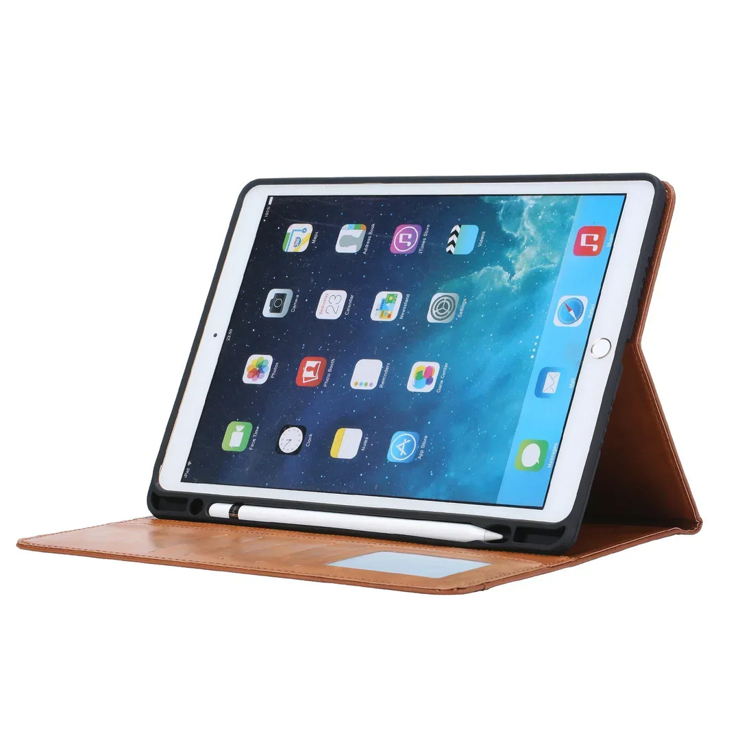 Kalsten | Leather Flip Case for iPad 9.7 (2017-2018), 10.2 (7th/8th Gen), Air 2/3/4, Pro 9.7/10.5/11 - Waterproof, Shockproof, Business Tablet Case
