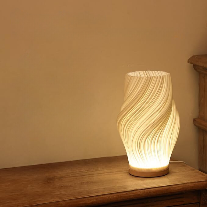 LunaSwirl | Luxury Modern Swirl LED Table Lamp – Elegant Ambient Lighting | Kalsten