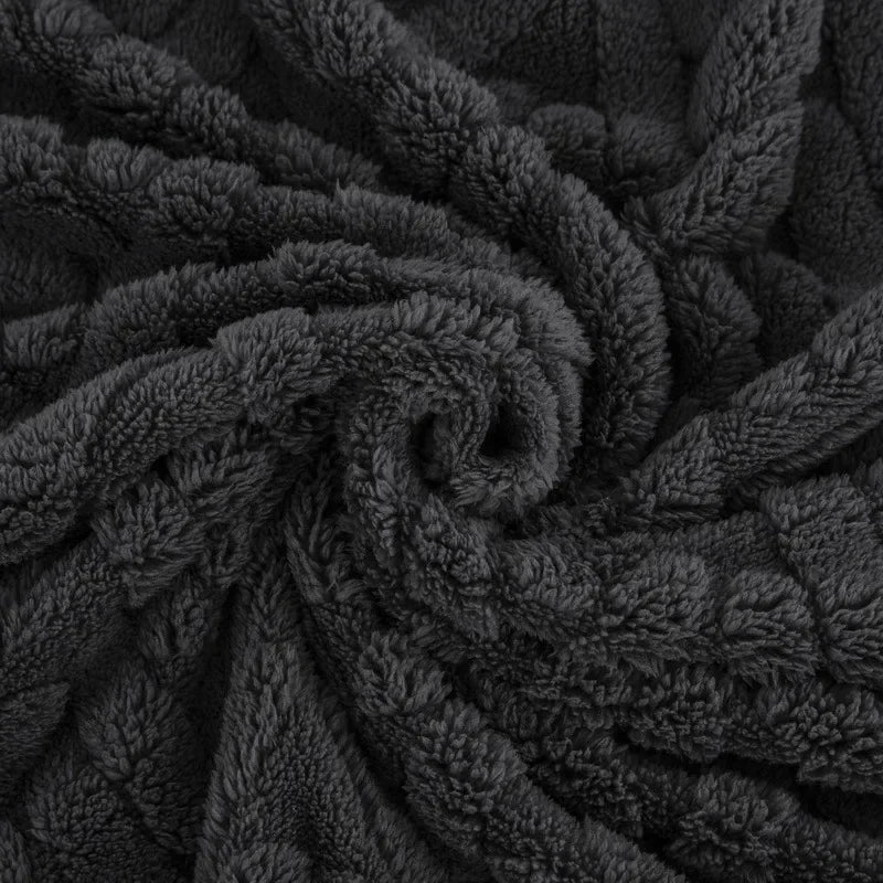 Kalsten | Jacquard Fleece Blanket CozyWeave | Single Layer & Double Sided | Soft Tafu & Shu Cotton Fleece | For Autumn & Winter
