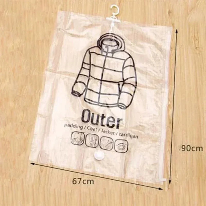 KALSTEN | VACUUM STORAGE BAGS – Hanging Vacuum Storage Bags for Clothes – Space Saving & Dustproof (Set of 3)