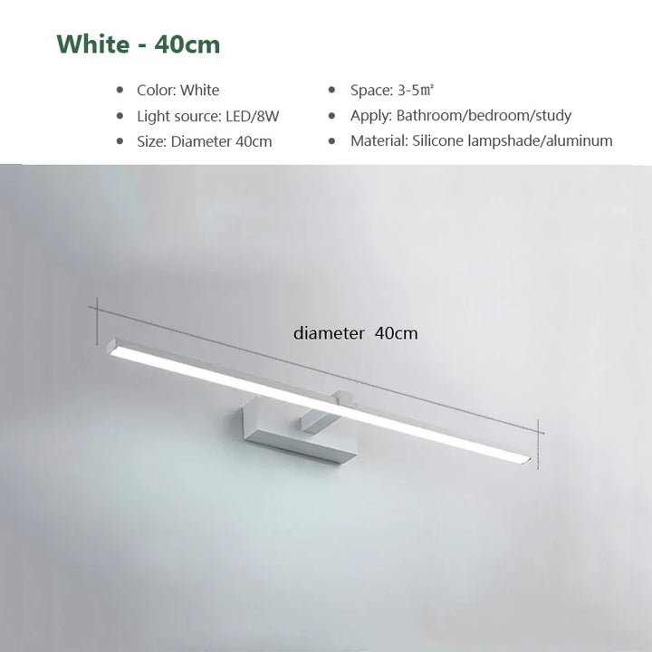 Modern Gold LED Wall Lamp – Bathroom Mirror Light with Touch Switch for Bedroom, Living Room, and Vanity Lighting | Kalsten