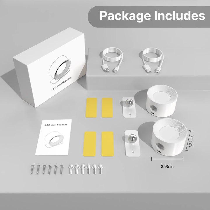 LED Indoor Wall Lamps with 360 Rotation - Modern Nordic Fixtures for Bedroom Decor | Kalsten