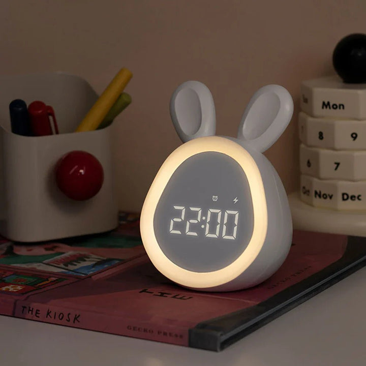 Rabbit-Shaped Kids' Alarm Clock with LED Night Light - BunniGlow | Kalsten