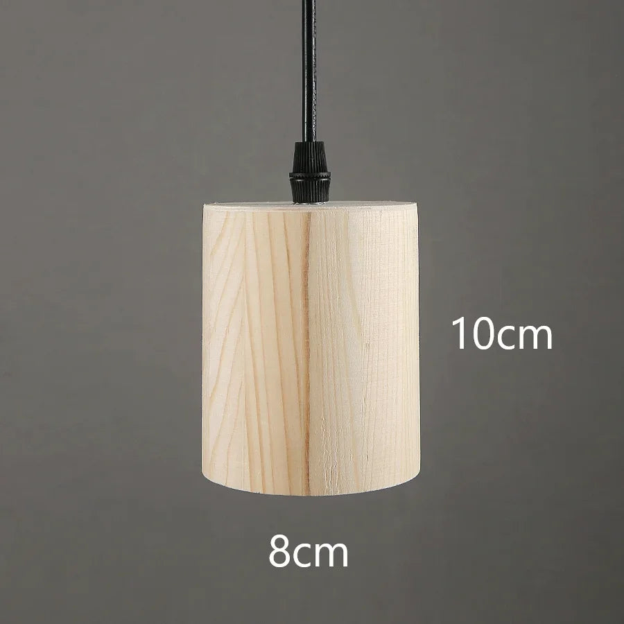 Modern Wooden Pendant Light – Nordic Style Solid Wood Lamp for Living Room, Bedroom, Bar, and Restaurant, E27 Bulb Base | Kalsten