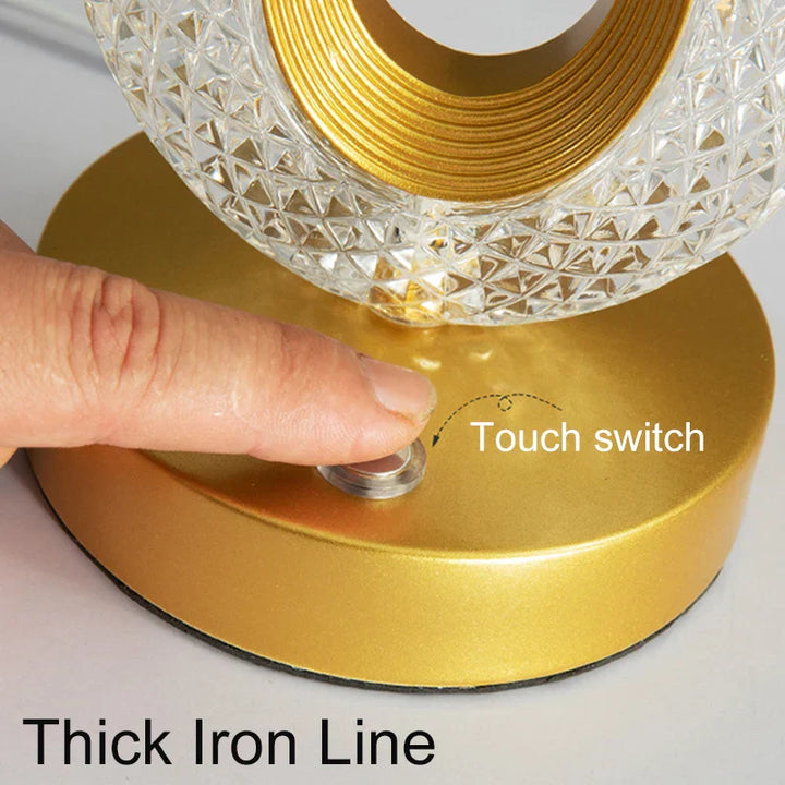 Crystal LED Table Lamp: Dimmable, USB Charging, Touch & Remote Control | Kalsten