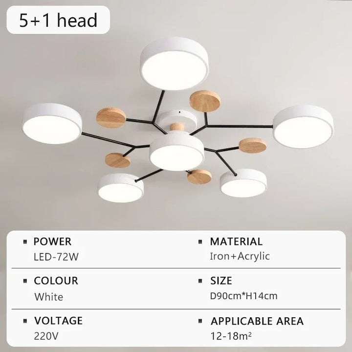 Modern LED Chandelier – 3 Color Temperature Adjustable Ceiling Light for Living Rooms, Bedrooms, and Study Rooms, Indoor Lighting | Kalsten