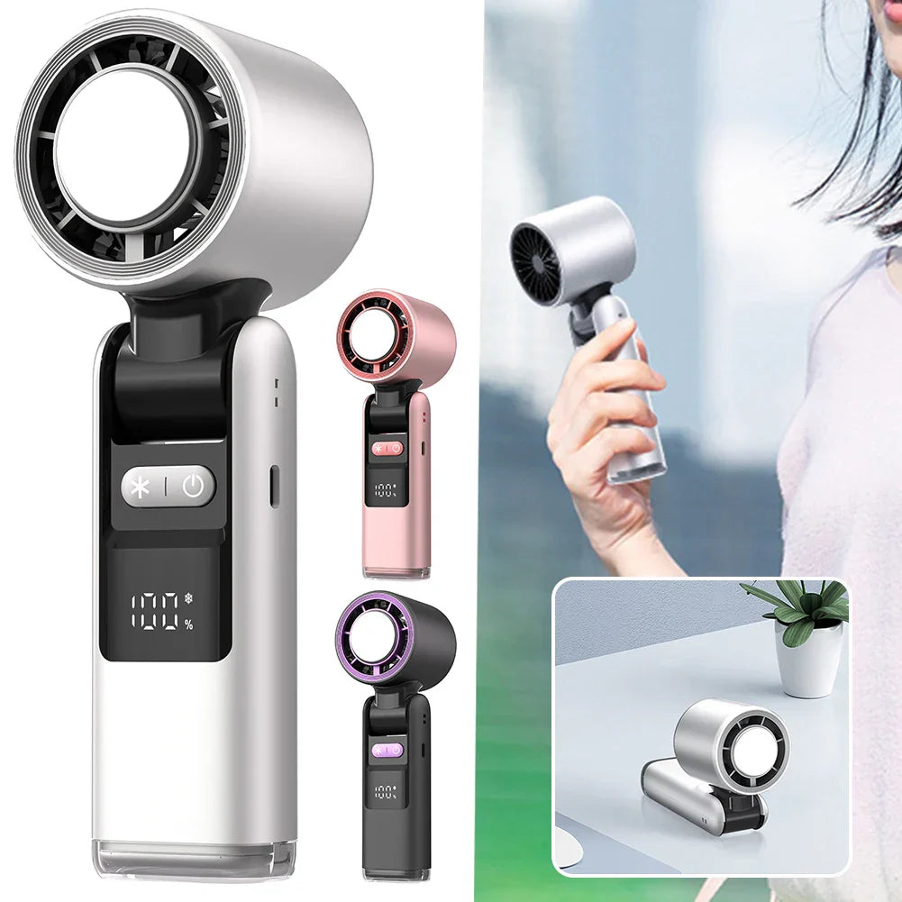 Mini handheld fan with 100 wind levels and digital display | Kalsten
