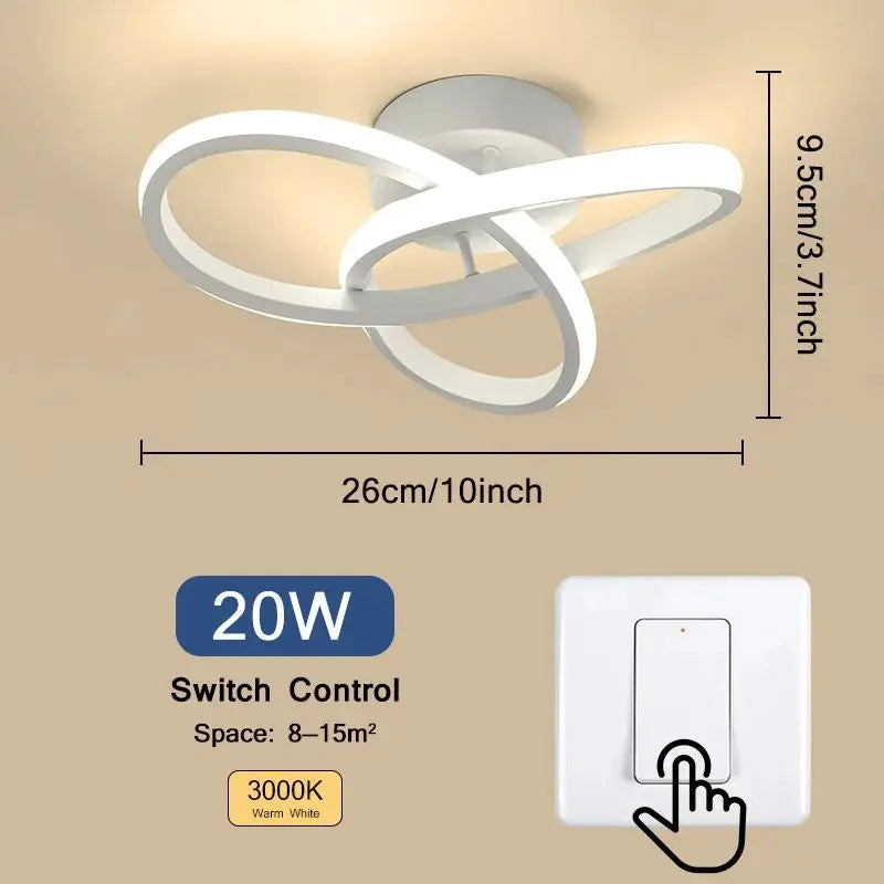 Household LED Ceiling Lamp Chandelier - Modern Style Bedroom Light with Three Colors - Surface Installation 220V Dining Room Lamp | Kalsten