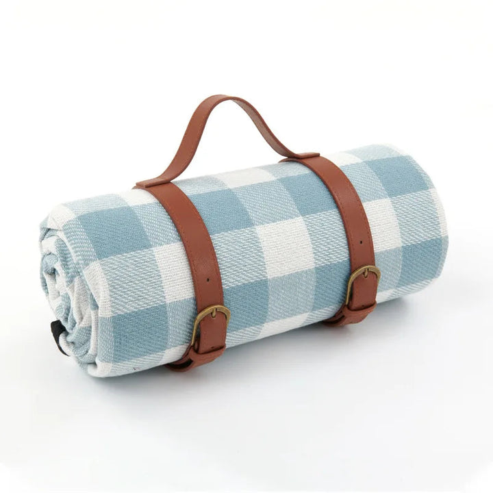 Picnic blanket waterproof with leather carrying strap | Kalsten
