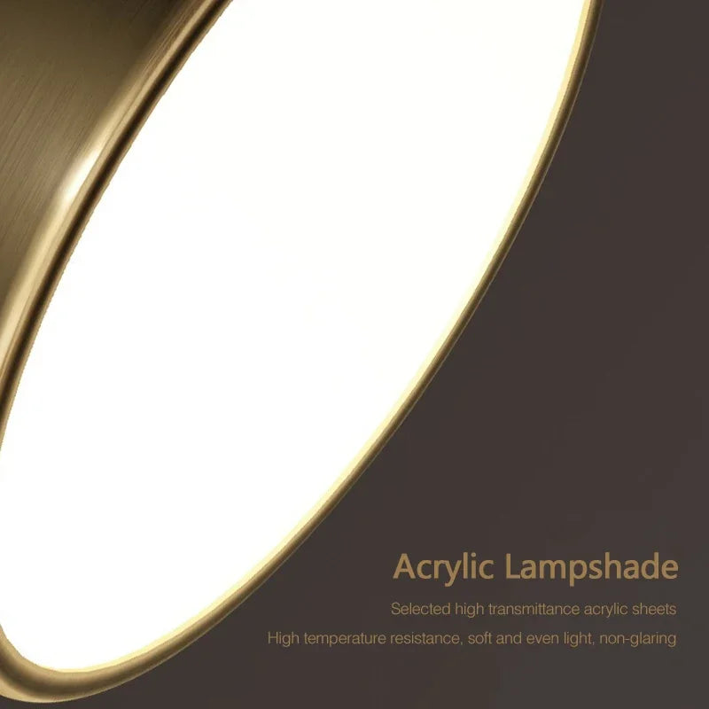 Modern LED Ceiling Light – Rotatable Copper Lamp for Living Room, Bedroom, Hallway, and Restaurant, Soft Illumination for Home Decor | Kalsten