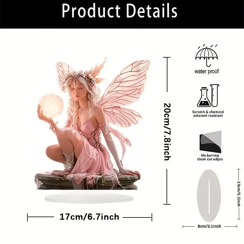 Kalsten | Celestia Acrylic Table Decoration Angel | Fairy Tale Stand | 18 cm | Gift & Photo Prop