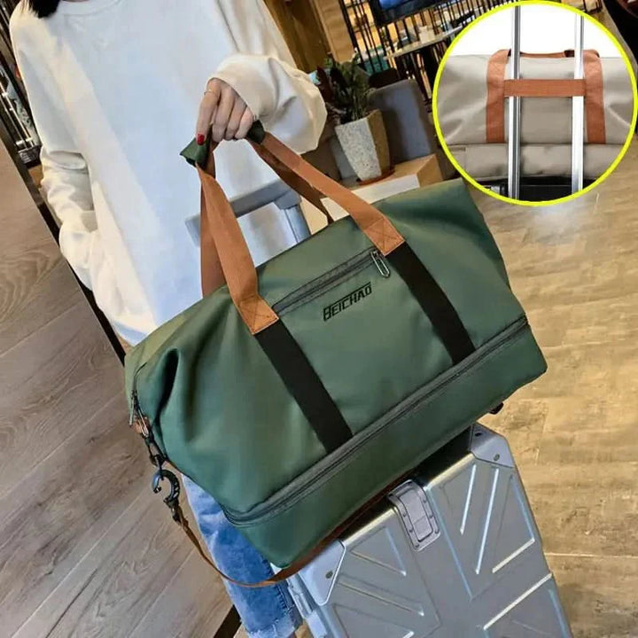 Kalsten | Portable fitness bag with shoe compartment and wet dry separator bag for active travelling