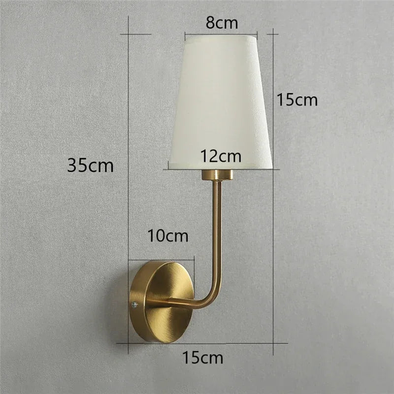 Nordic Minimalist Wall Lamp – Modern Linen Lampshade with Elbow Design for Living Room, Bedroom, and Staircase | Kalsten
