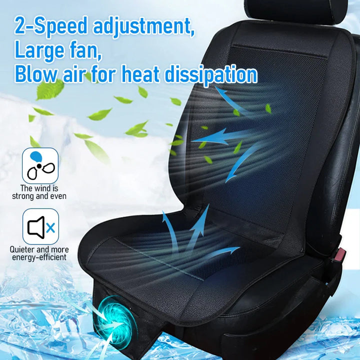 DC 12V 3D Car Seat Cooling Cushion | 8-Fan Ventilated Summer Air Seat for Fast Cooling | Kalsten