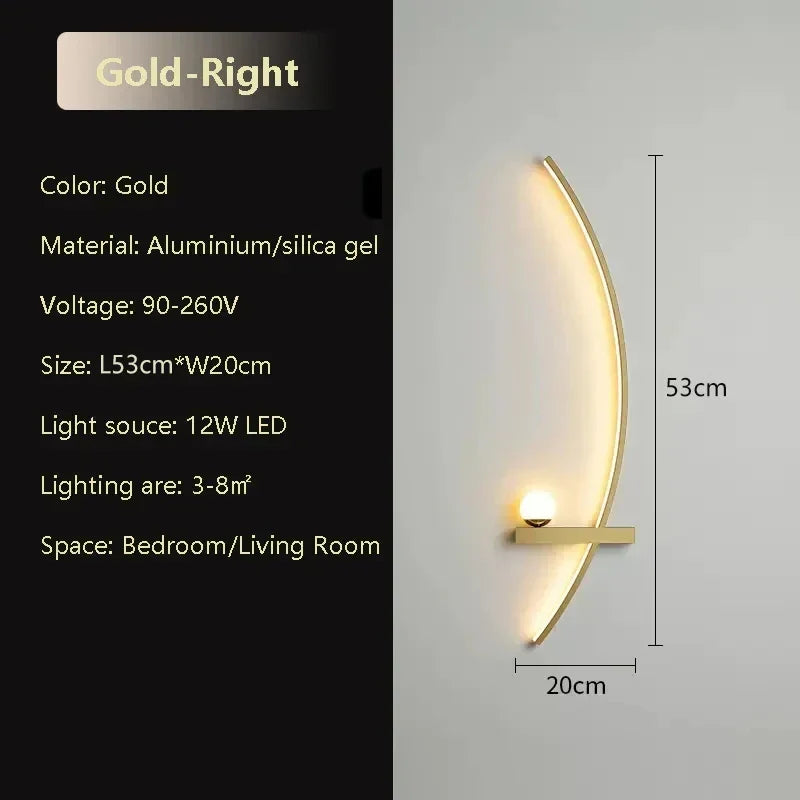 Modern LED Wall Lamp – Aluminium 53cm Long Strip Light for Bedroom, Living Room, Aisle, and Indoor Use – Dimmable with Remote Control | Kalsten