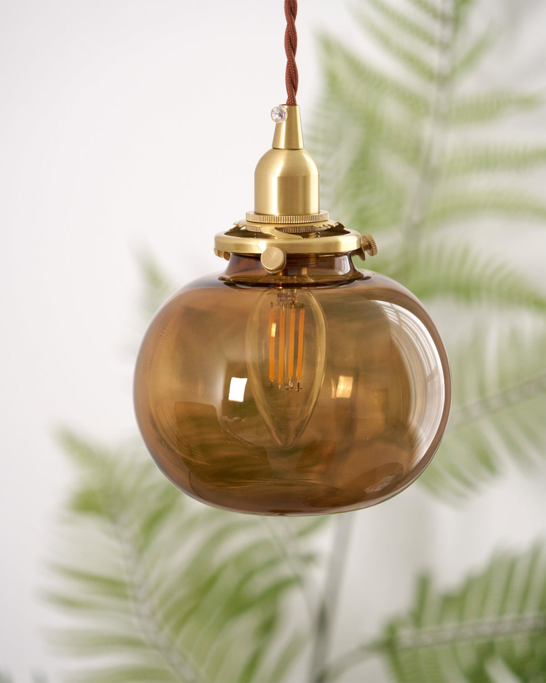 Pendant Light Glass 5.1 in Adjustable Living Room Bedroom Bathroom Hanging Ceiling Lamp Retro Style | Kalsten