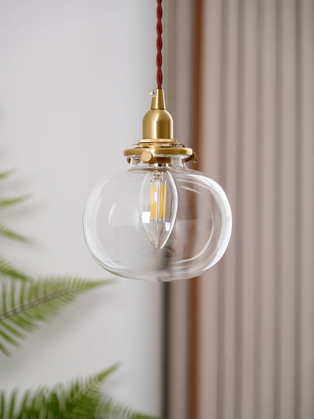 Pendant Light Glass 5.1 in Adjustable Living Room Bedroom Bathroom Hanging Ceiling Lamp Retro Style | Kalsten
