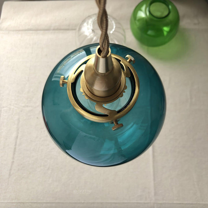 Pendant Light Glass 5.1 in Adjustable Living Room Bedroom Bathroom Hanging Ceiling Lamp Retro Style | Kalsten