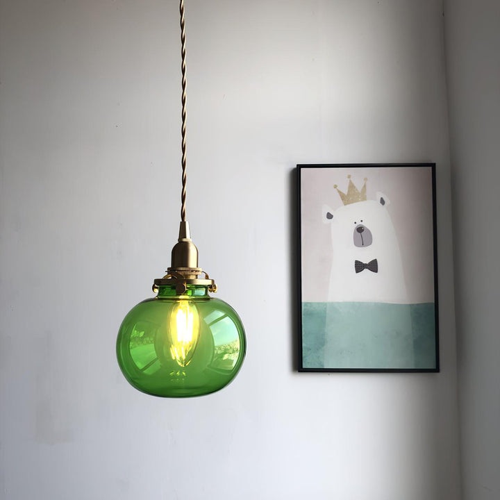 Pendant Light Glass 5.1 in Adjustable Living Room Bedroom Bathroom Hanging Ceiling Lamp Retro Style | Kalsten