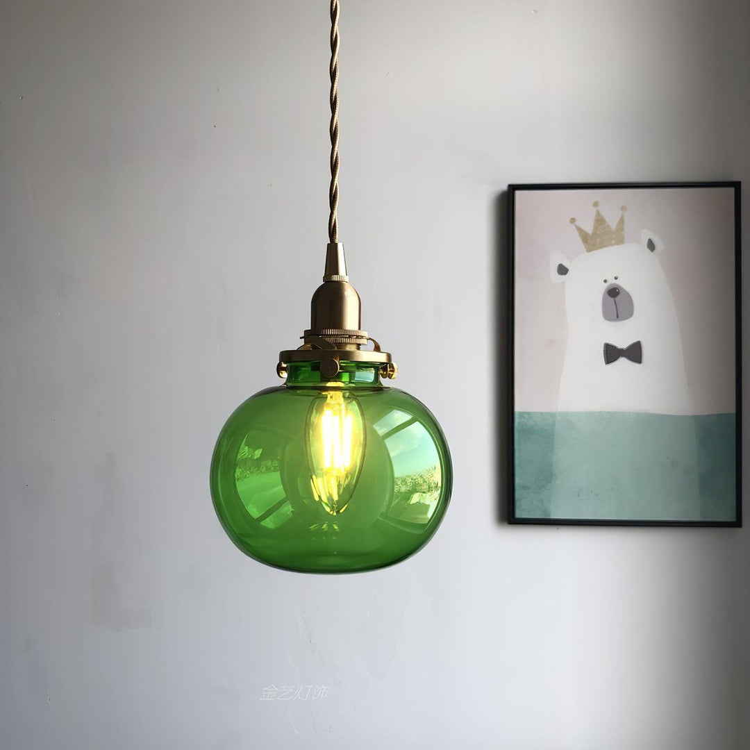 Pendant Light Glass 5.1 in Adjustable Living Room Bedroom Bathroom Hanging Ceiling Lamp Retro Style | Kalsten