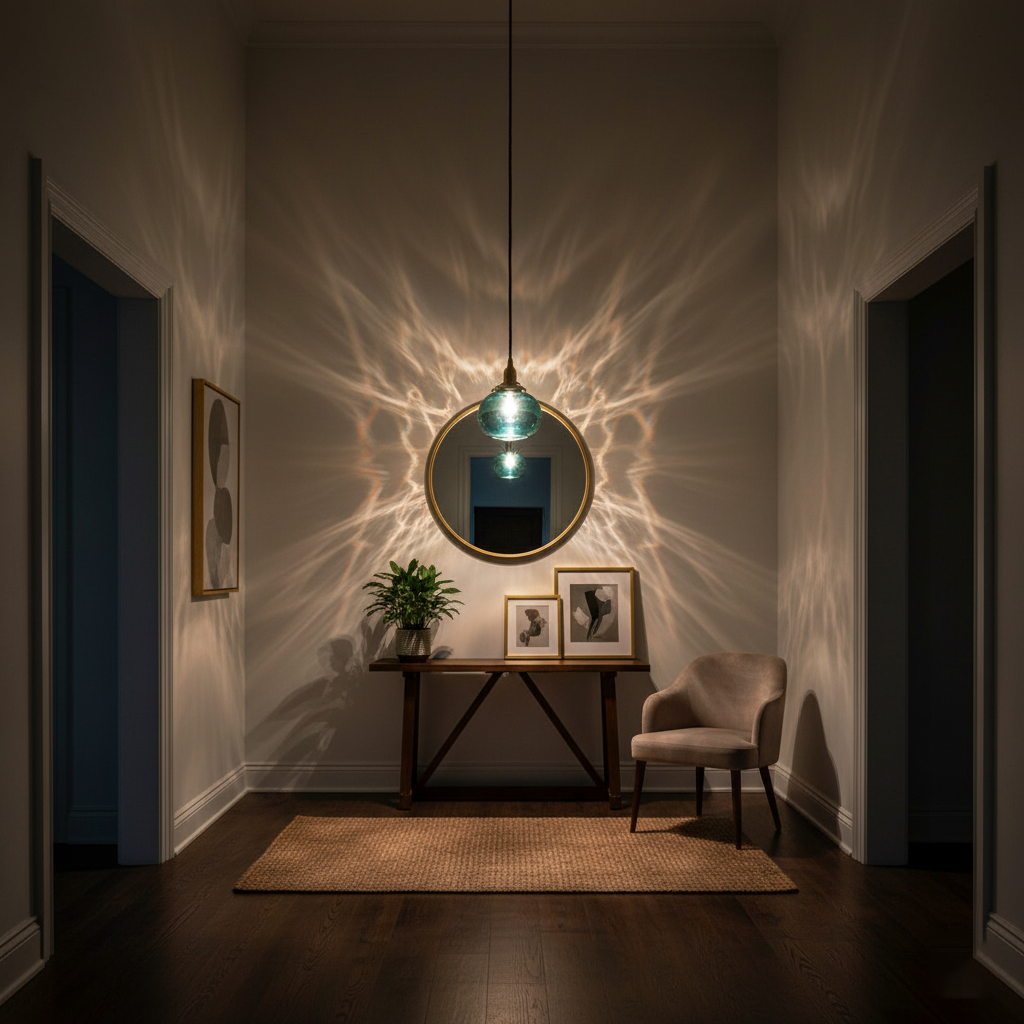 Pendant Light Glass 5.1 in Adjustable Living Room Bedroom Bathroom Hanging Ceiling Lamp Retro Style | Kalsten