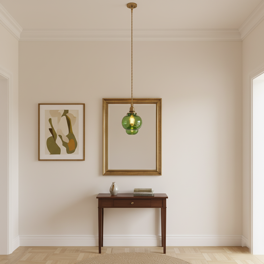 Pendant Light Glass 5.1 in Adjustable Living Room Bedroom Bathroom Hanging Ceiling Lamp Retro Style | Kalsten