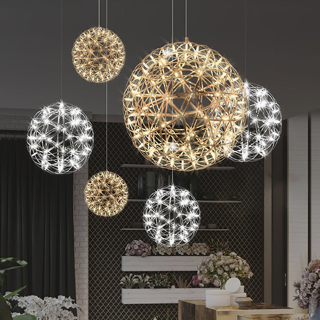 Silver Spark Ball Drop light Pendant Light | Kalsten