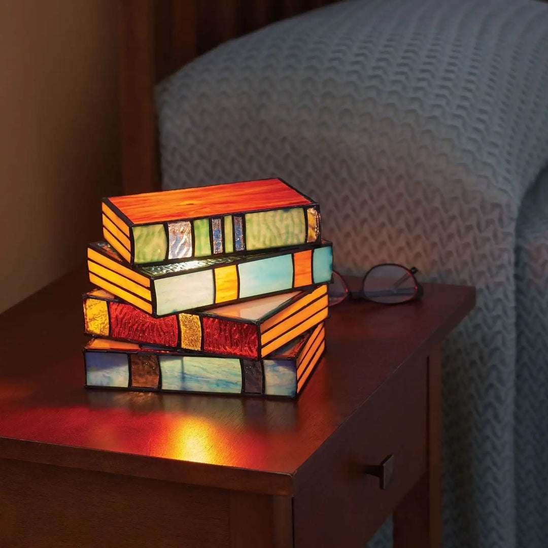 Stained Glass Table Lamp Decorative Book Design | Kalsten