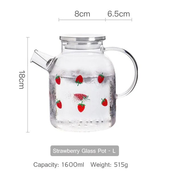 Strawberry Glass Teapot | Kalsten