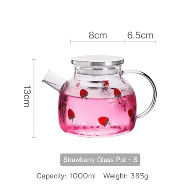 Strawberry Glass Teapot | Kalsten
