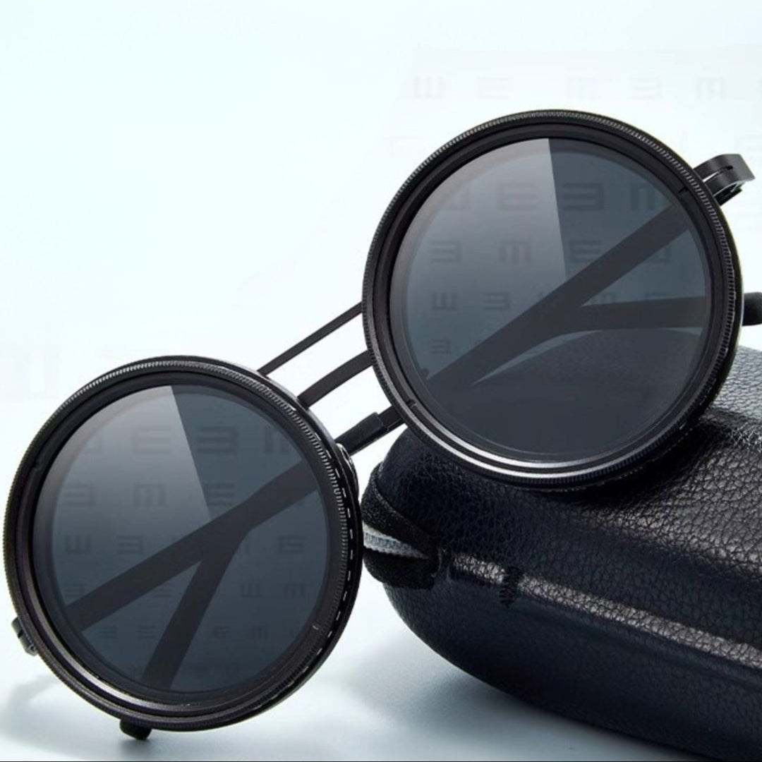 VisionRound Polarized Sunglasses – Unisex Retro Design with Adjustable Light Filter | Kalsten
