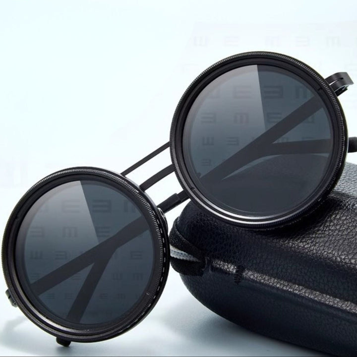 VisionRound Polarized Sunglasses – Unisex Retro Design with Adjustable Light Filter | Kalsten