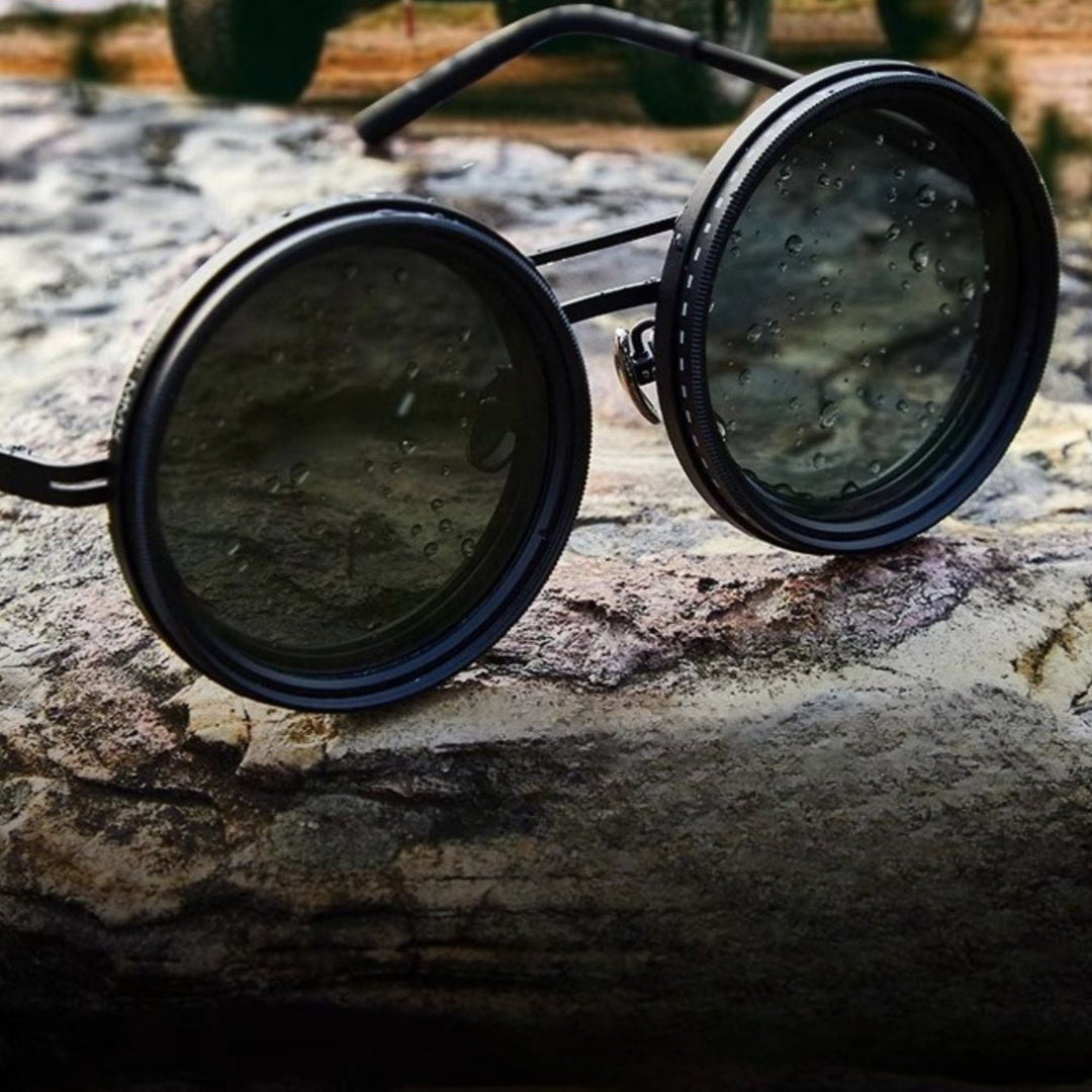 VisionRound Polarized Sunglasses – Unisex Retro Design with Adjustable Light Filter | Kalsten
