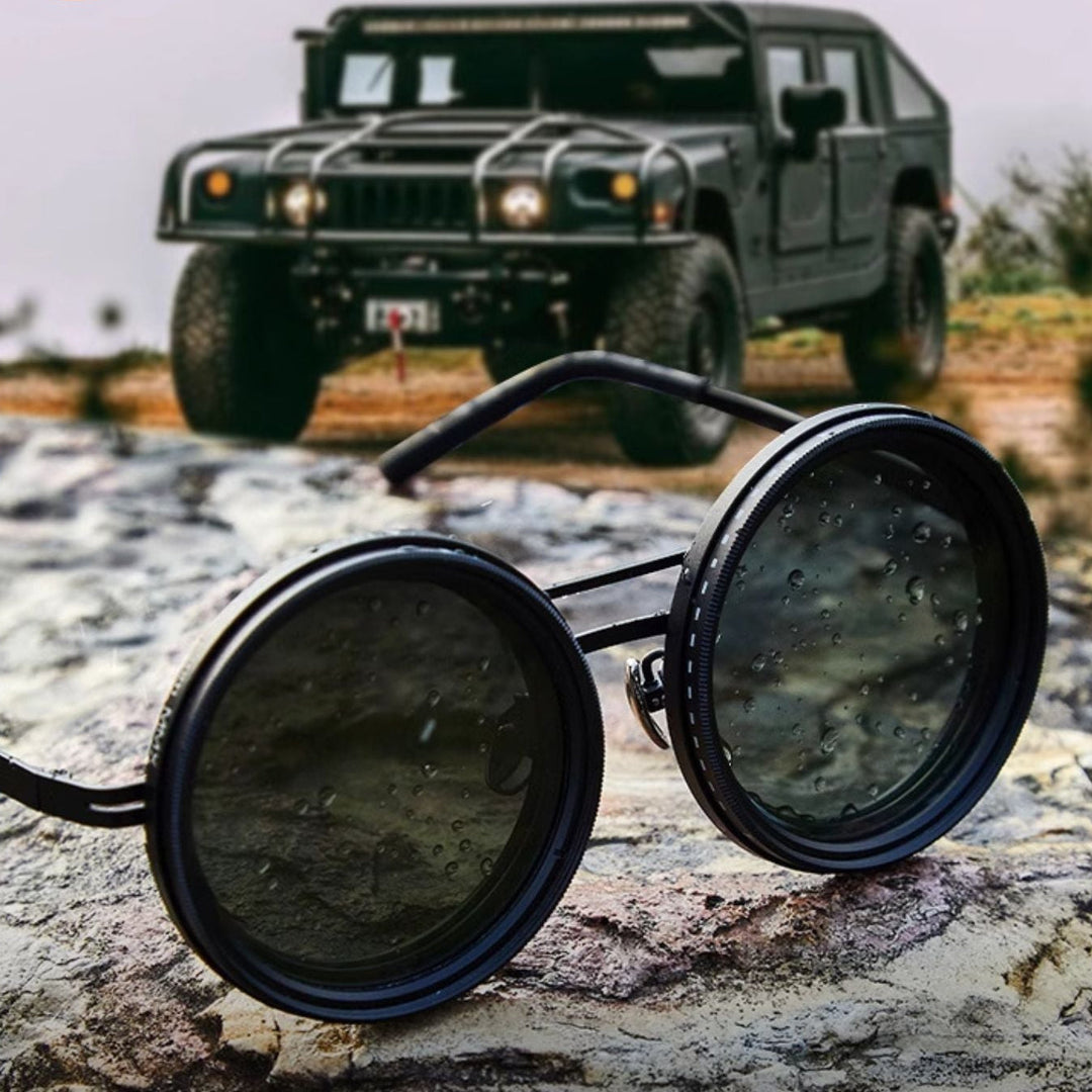 VisionRound Polarized Sunglasses – Unisex Retro Design with Adjustable Light Filter | Kalsten