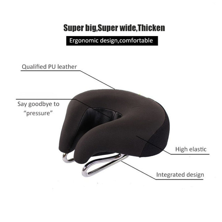 Kalsten | Nose-less Bicycle Saddle Mountain Bike Thick Soft Padding (Red)