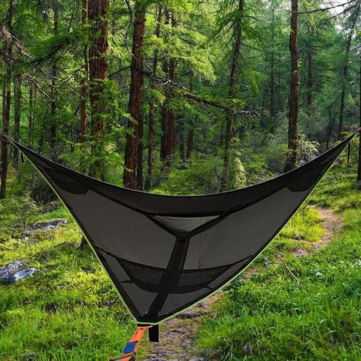 Kalsten | 2.8 m Family Outdoor Portable Air Tent Multi-Person Camping Triangle Hammock (Black)