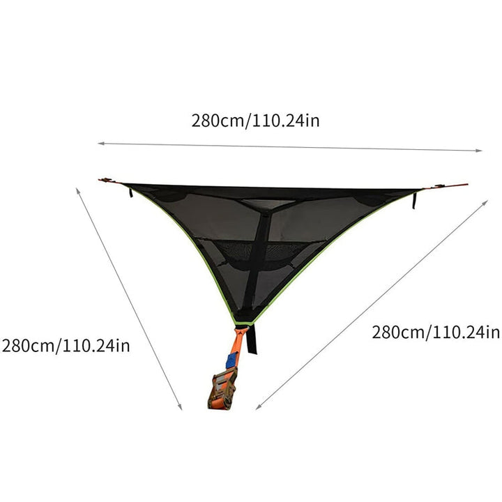 Kalsten | 2.8 m Family Outdoor Portable Air Tent Multi-Person Camping Triangle Hammock (Black)