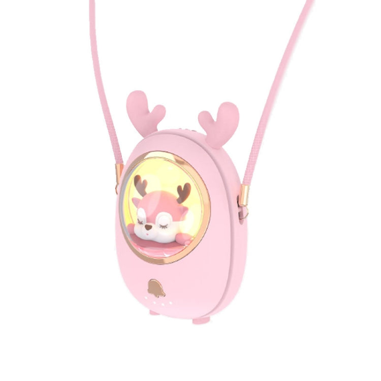 Star Pet Hanging Neck Fan USB Hand-Held Silent Luminous Fan(Pink) | Kalsten