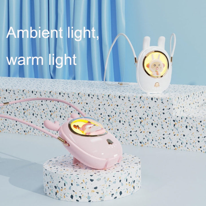 Star Pet Hanging Neck Fan USB Hand-Held Silent Luminous Fan(Pink) | Kalsten
