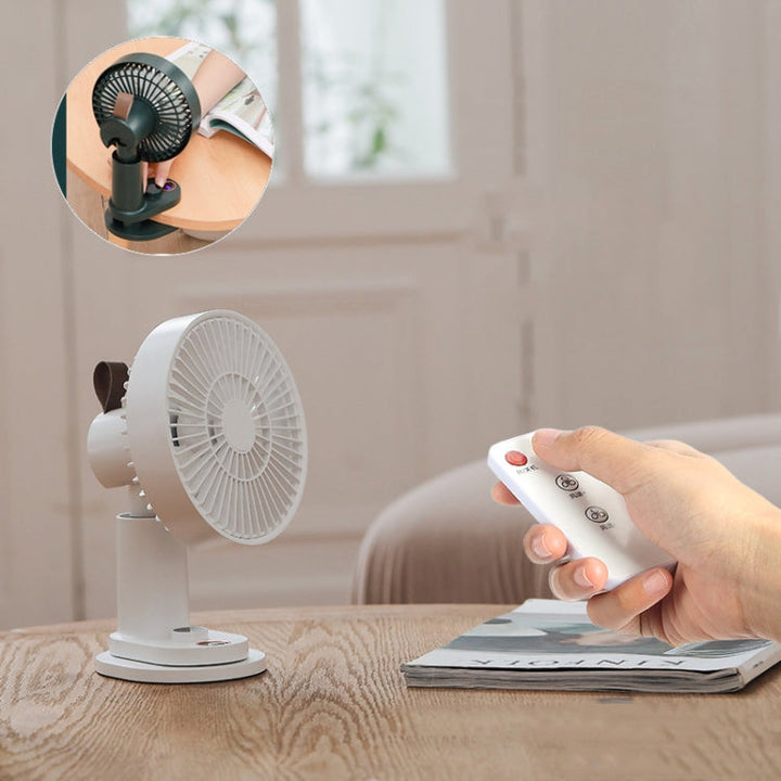 Smart Remote Control Usb Charging Shaking Head Desktop Fan Stroller Clip Fan(Green) | Kalsten