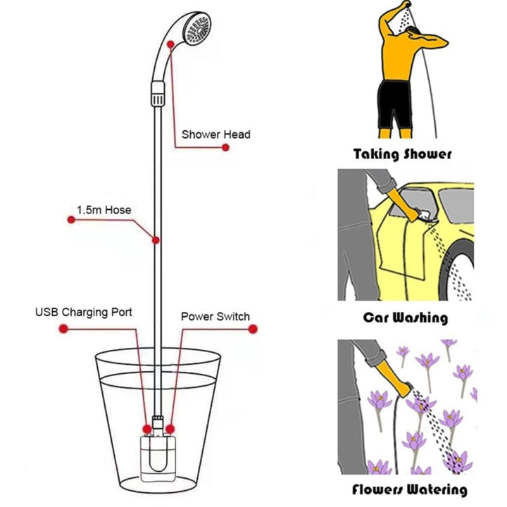 Rechargeable Portable Camping Shower