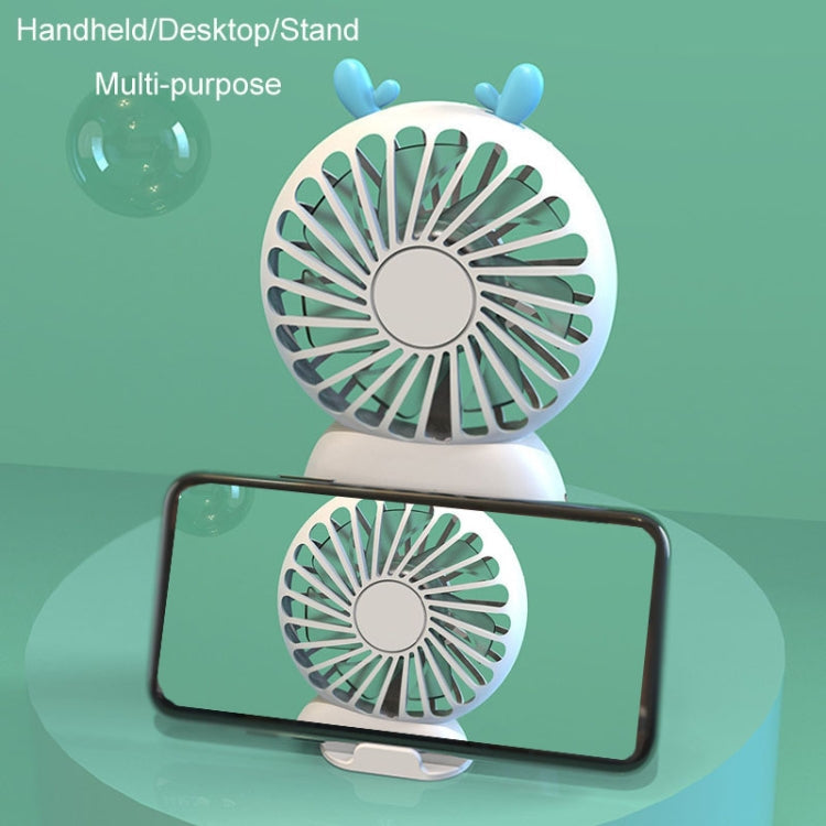 Summer Cartoon Pocket Handheld Stand Fan Rechargeable Silent Mini Fan(Green) | Kalsten