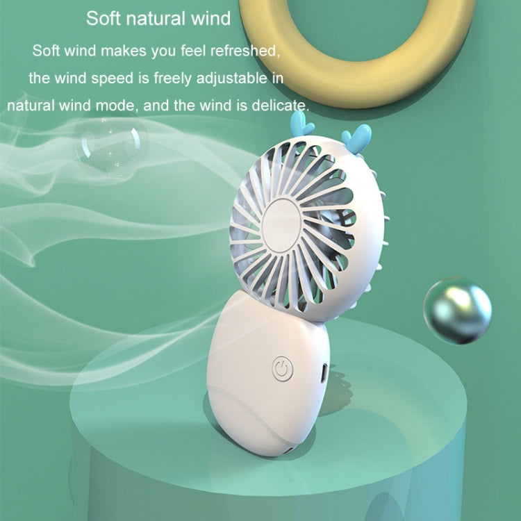 Summer Cartoon Pocket Handheld Stand Fan Rechargeable Silent Mini Fan(Green) | Kalsten
